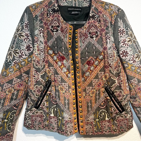 Anthropologie x Hemant & Nandita Studded Quilted Multicolor Jacket • Influencer - Picture 7 of 14